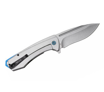 0713BLS BUCK RUCKUS foldekniv med svart og blått håndtak 12 cm 2