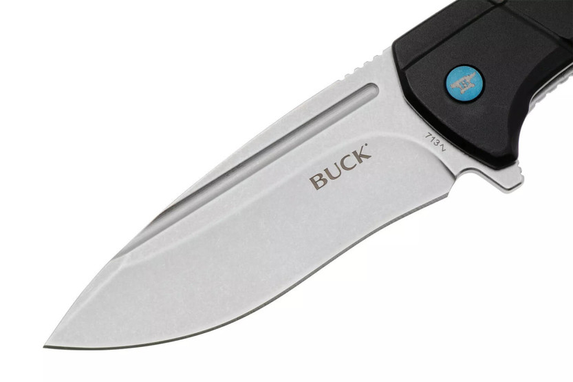 0713BLS Navaja plegable BUCK RUCKUS con mango negro y azul 12cm