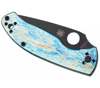 Spyderco Tenacious C122TIBLBKD2P taittoveitsi 11.1cm sininen titaanikahva 2