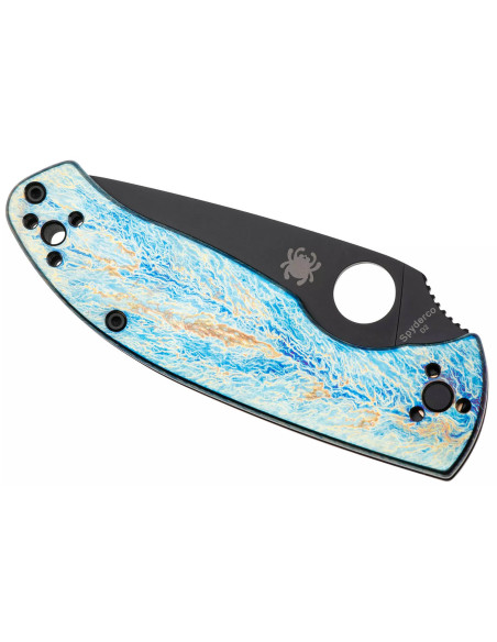 Navaja Spyderco Tenacious C122TIBLBKD2P 11.1cm mango titanio azul