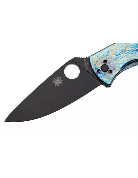 Klappmesser Spyderco Tenacious C122TIBLBKD2P 11,1cm Griff aus blauem Titanium