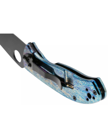 Navaja Spyderco Tenacious C122TIBLBKD2P 11.1cm mango titanio azul