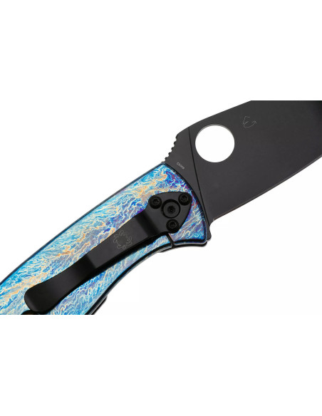 Klappmesser Spyderco Tenacious C122TIBLBKD2P 11,1cm Griff aus blauem Titanium