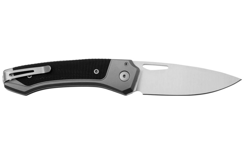 LionSteel Twain TW-GYGBK coltello pieghevole 10,5 cm manico in titanio grigio e G10 nero