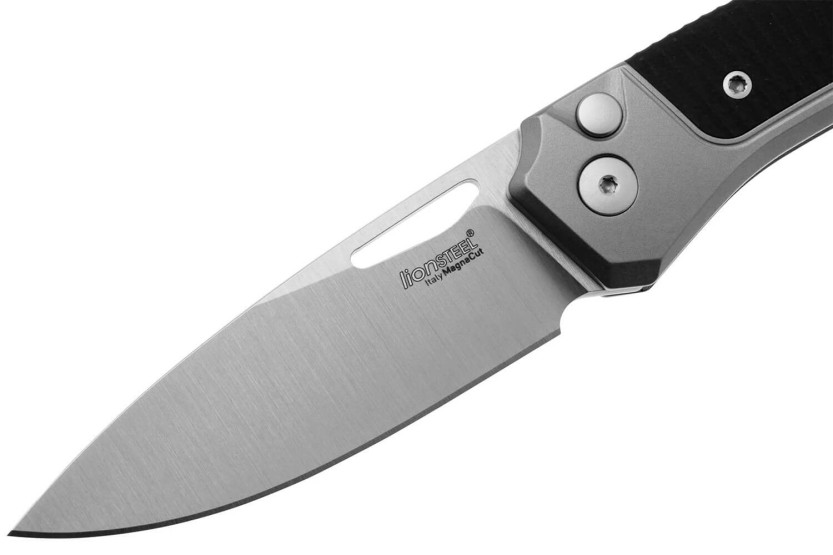 Faca dobrável LionSteel Twain TW-GYGBK Cabo de 10,5 cm em titânio cinzento e G10 preto