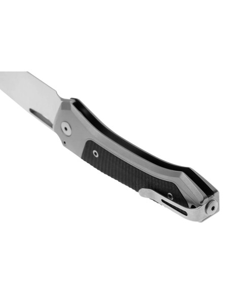 LionSteel Twain TW-GYGBK coltello pieghevole 10,5 cm manico in titanio grigio e G10 nero