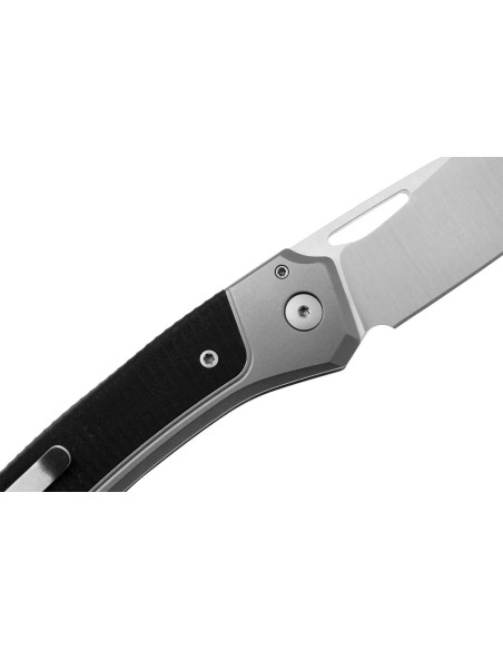 LionSteel Twain TW-GYGBK coltello pieghevole 10,5 cm manico in titanio grigio e G10 nero