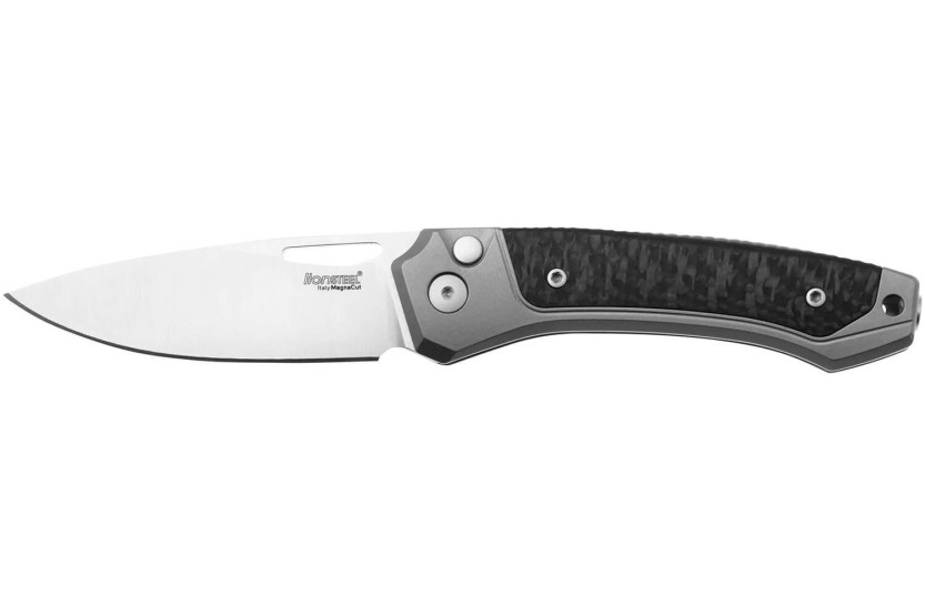 LionSteel Twain TW-GYCF fällkniv 10,5 cm med handtag i grå titan och kolfiber