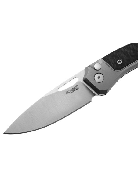 LionSteel Twain TW-GYCF folding knife 10.5cm gray titanium and carbon fiber handle