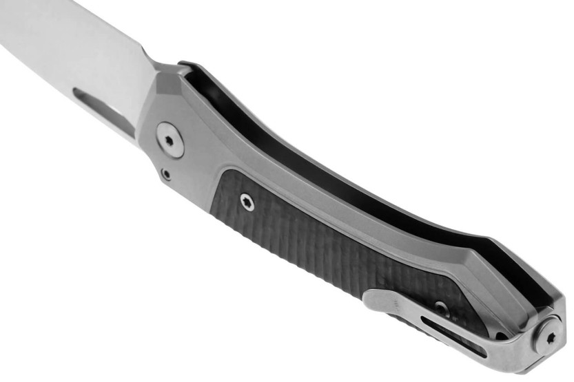 LionSteel Twain TW-GYCF vouwmes 10,5cm grijs titanium en carbon fiber heft