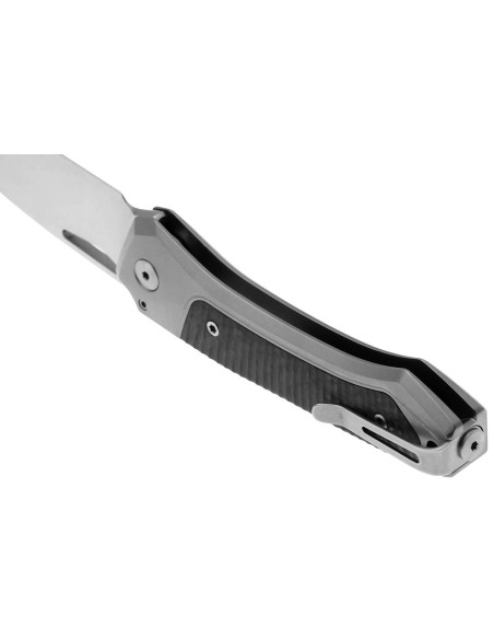 LionSteel Twain TW-GYCF foldekniv 10,5 cm grå titanium og kulfiberhåndtag