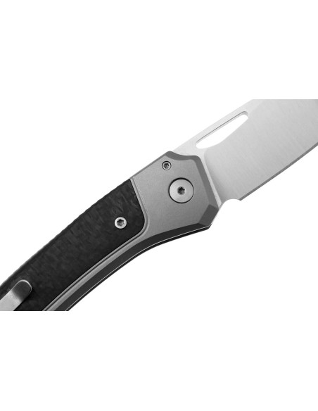 LionSteel Twain TW-GYCF folding knife 10.5cm gray titanium and carbon fiber handle