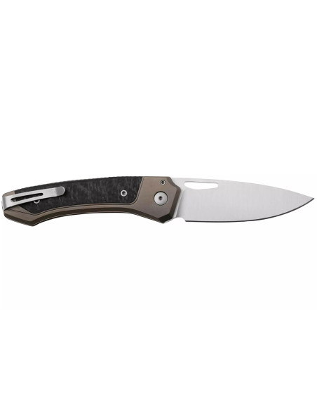 LionSteel Twain TW-BRCF fällkniv 10,5 cm med handtag i titanbrons och kolfiber