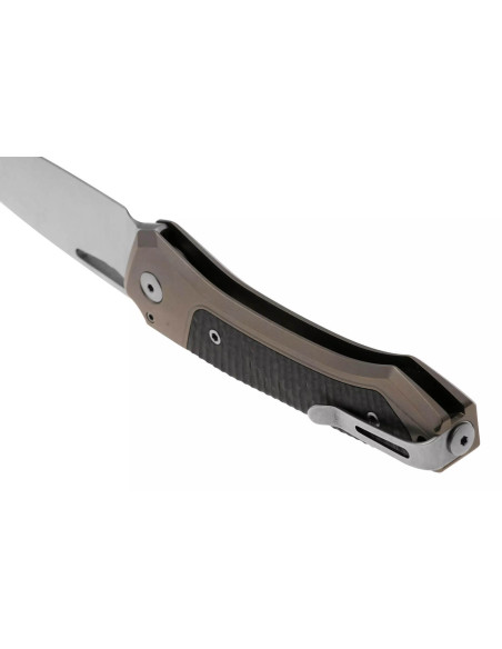 LionSteel Twain TW-BRCF taittoveitsi 10.5cm titaanipronssi ja hiilikuitukahva