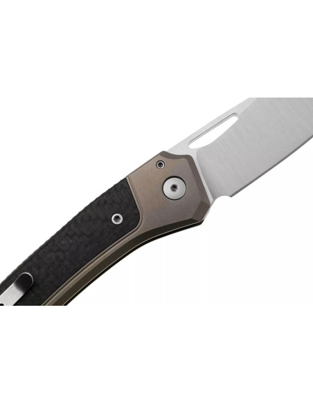 LionSteel Twain TW-BRCF foldekniv 10,5 cm med titaniumbronze og kulfiberhåndtag