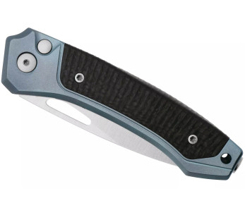Coltello pieghevole LionSteel Twain TW-BLCF manico 10,5 cm in titanio blu e fibra di carbonio 2