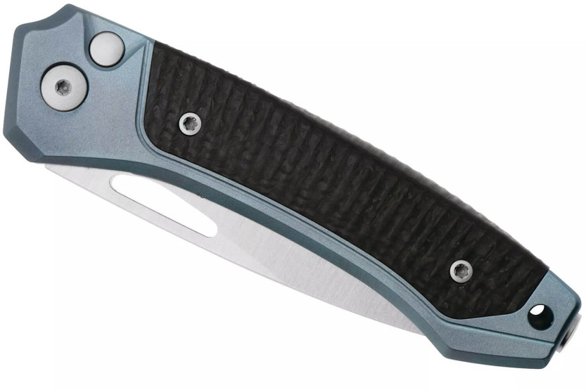 Coltello pieghevole LionSteel Twain TW-BLCF manico 10,5 cm in titanio blu e fibra di carbonio