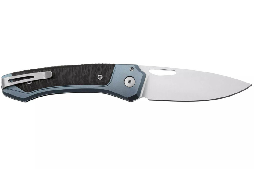 LionSteel Twain TW-BLCF foldekniv 10,5 cm skaft i blå titan og karbonfiber