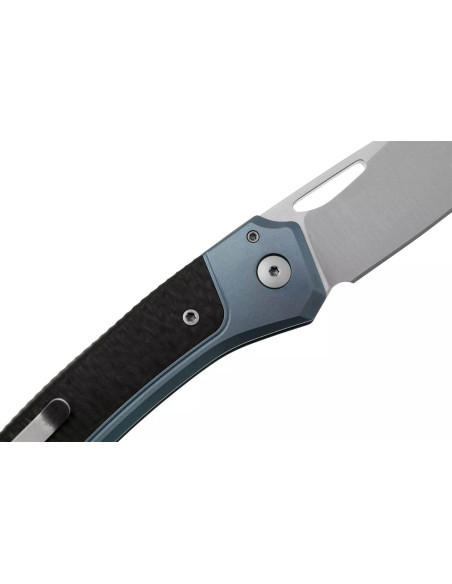 LionSteel Twain TW-BLCF fällkniv 10,5 cm handtag i blå titan och kolfiber