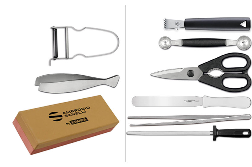 Ambrogio Sanelli Caravel knivvogn 13 Supra-knive + 9 tilbehør