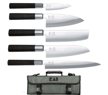 KAI Wasabi Black 5 japanska knivar set JAPAN