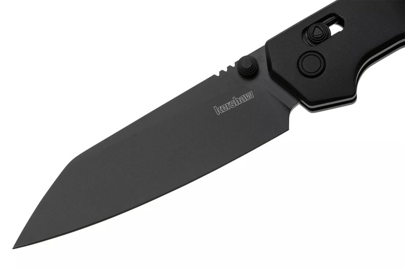 Navalha dobrável Kershaw Iridium Reverse Tanto Black 2038RBLK Cabo de alumínio preto de 11,4 cm