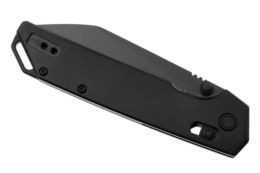 Navalha dobrável Kershaw Iridium Reverse Tanto Black 2038RBLK Cabo de alumínio preto de 11,4 cm