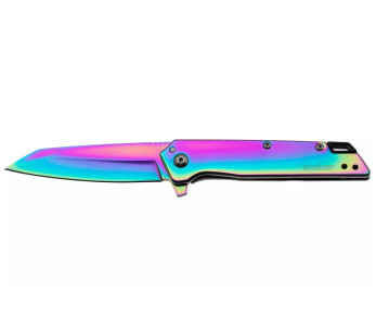 Kershaw Misdirect KS.1365RBW fällkniv 10,1 cm handtag i regnbågsfärgat rostfritt stål