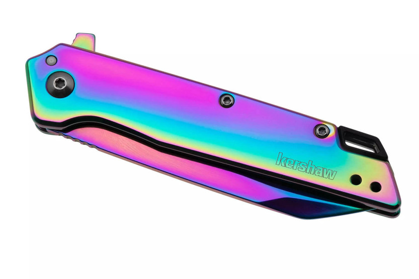 Kershaw Misdirect KS.1365RBW folding knife 10.1cm rainbow stainless steel handle