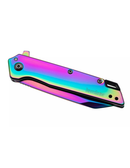Kershaw Misdirect KS.1365RBW fällkniv 10,1 cm handtag i regnbågsfärgat rostfritt stål