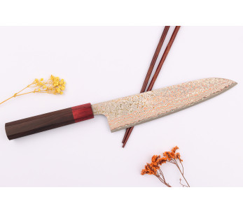 21cm Takeshi Saji VG10 Rainbow Nashiji perinteinen japanilainen kokin veitsi 2