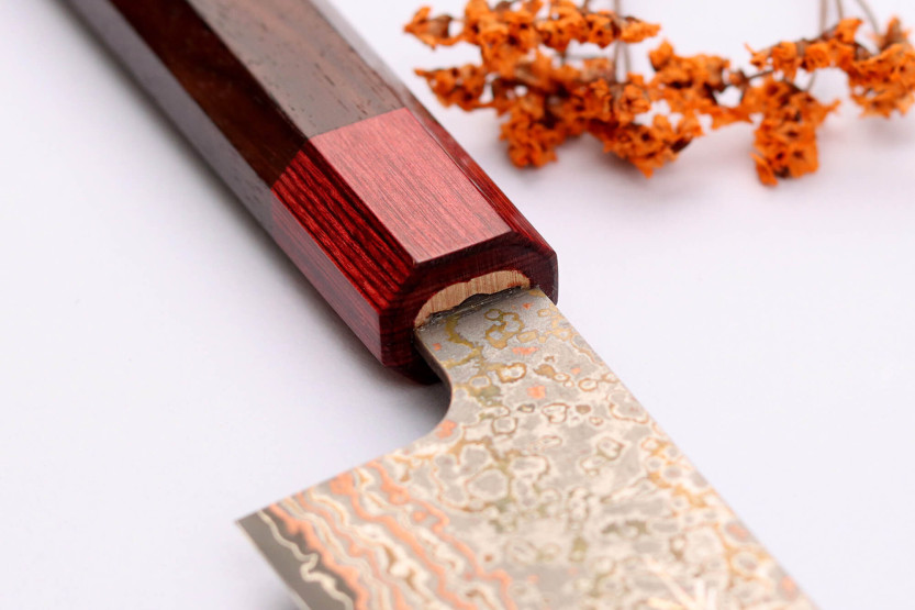 21cm Takeshi Saji VG10 Rainbow Nashiji japanese chef knife, handmade