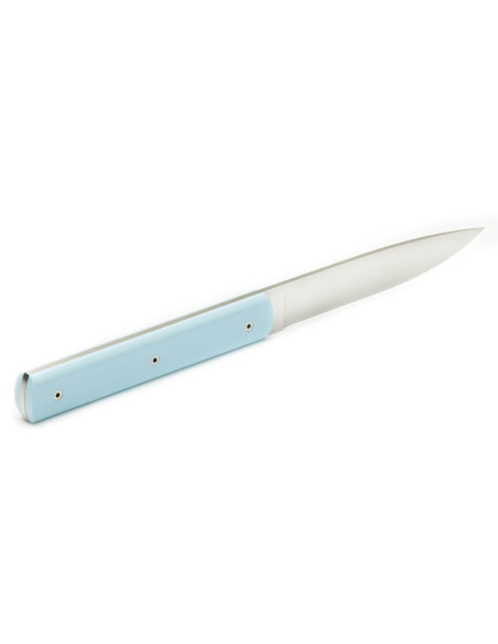Juego de 6 cuchillos de mesa artesanales Perceval 9.47 azul cielo