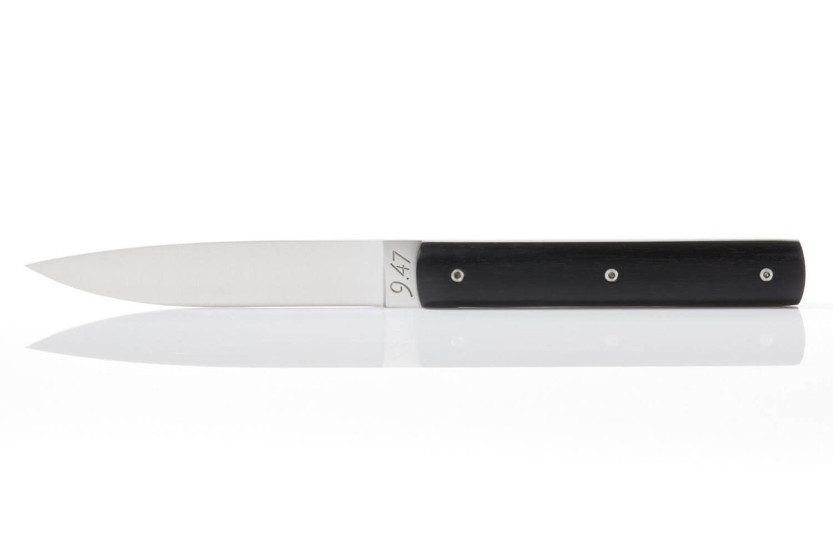 Conjunto de 6 facas de mesa Perceval 9.47 feitas à mão em ébano do Gabão