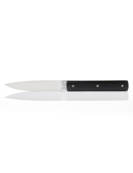 Conjunto de 6 facas de mesa Perceval 9.47 feitas à mão em ébano do Gabão