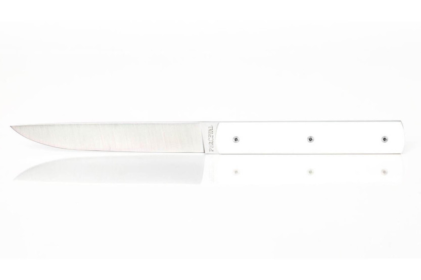 Set van 6 Perceval 888 witte handgemaakte tafelmessen