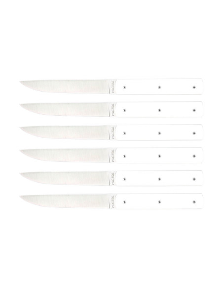 6 kpl Perceval 888 valkoinen käsintehtyjen pöytäveitsien sarja