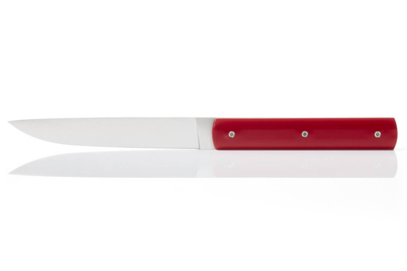 Set di 6 coltelli da tavola Perceval 888 rosso fatti a mano