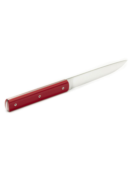 Set of 6 Perceval 888 red handmade table knives