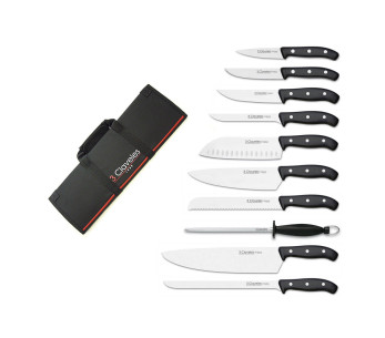 Etui med 9 DOMVS-kniver for kokker + slipestål 3 Claveles