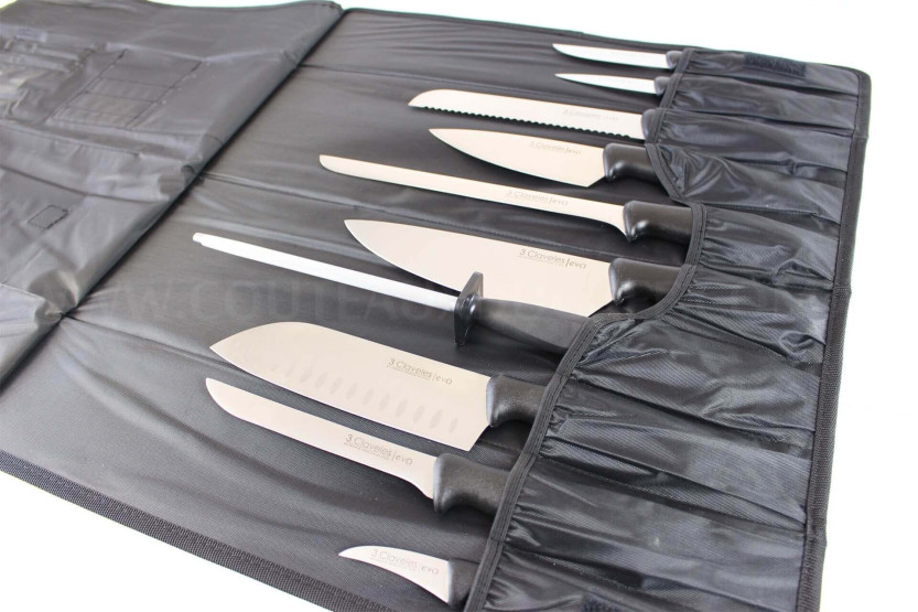 EVO knivfodral med 9 kockknivar + slipstål 3 Claveles