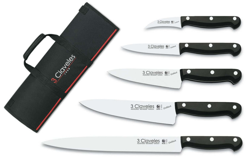 Kokkekuffert 5 professionelle knive 3 Claveles Uniblock