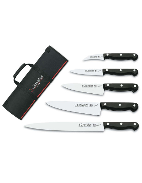 Maletín de cocinero 5 cuchillos profesionales 3 Claveles Uniblock