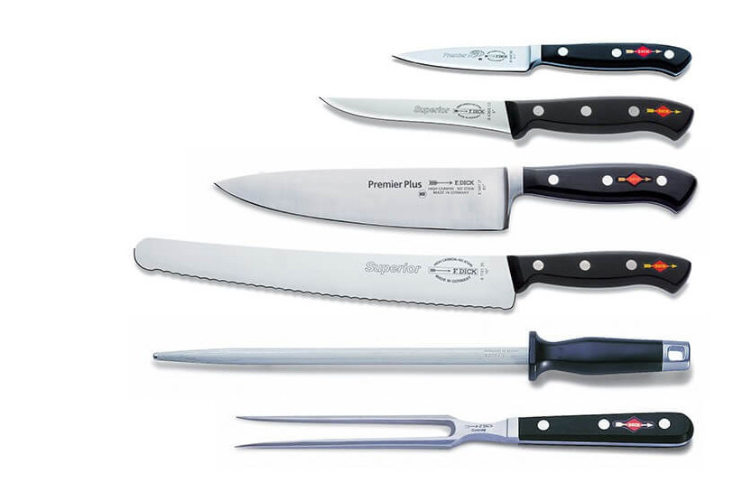 Conjunto de 4 facas para chef DICK + 2 utensílios