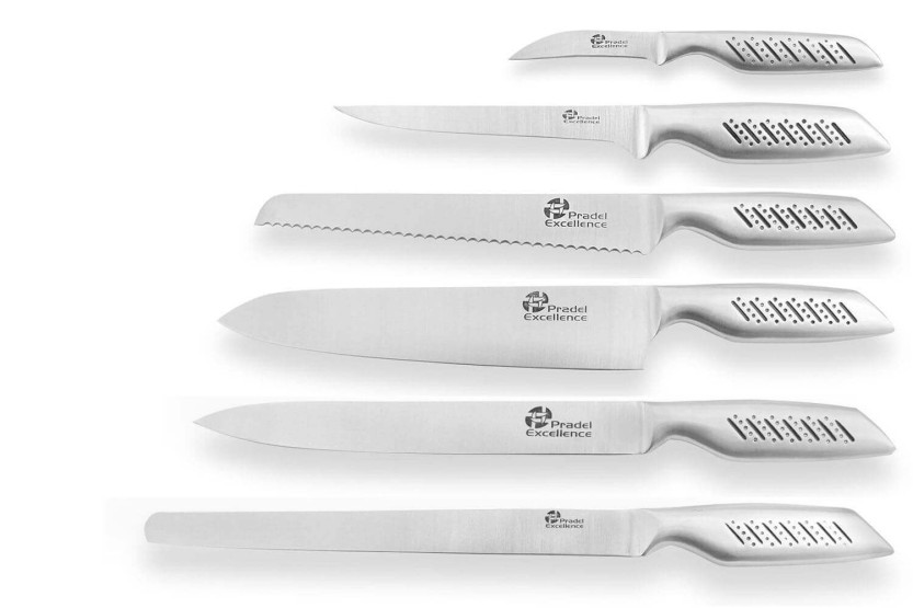 Sett med 9 Pradel Excellence-kniver i rustfritt stål