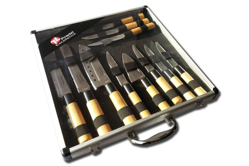 Sett med 11 Pradel Excellence-kniver i japansk stil