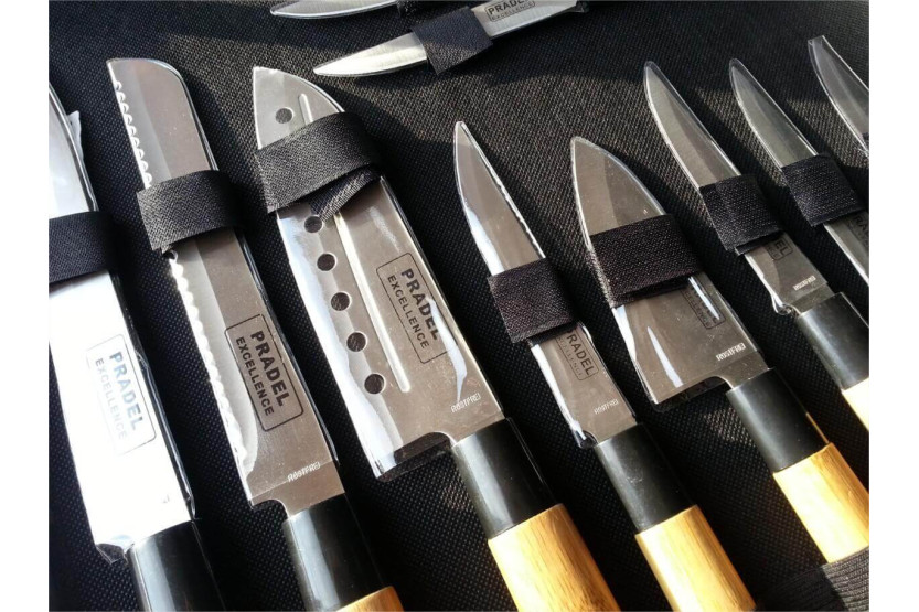 Sett med 11 Pradel Excellence-kniver i japansk stil