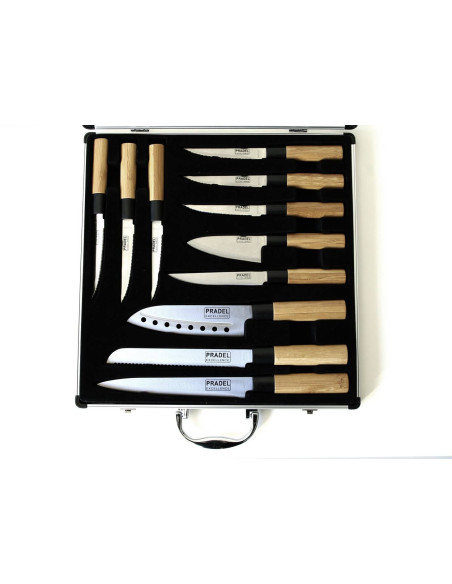 Set med 11 Pradel Excellence-knivar i japansk stil