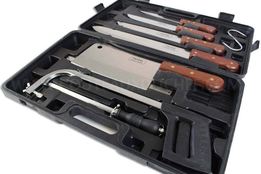 Pack of 7 knives and accessories for butchers and hunters Pradel Excellence