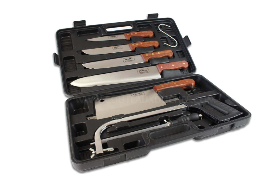Pack of 7 knives and accessories for butchers and hunters Pradel Excellence
